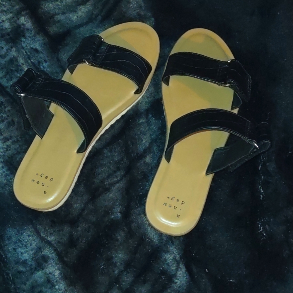 Black strap sandals